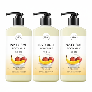 Happy Bath Lait Corporel Hydratant Intense Vegan Parfum Pomme & Banane 400g Lot de 3 à Prix Réduit - Product Image 1