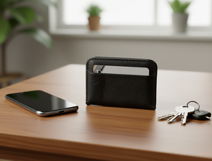 Porte-cartes fin en cuir PU de 4 pouces avec fermeture éclair pour un usage quotidien - Product Image 2