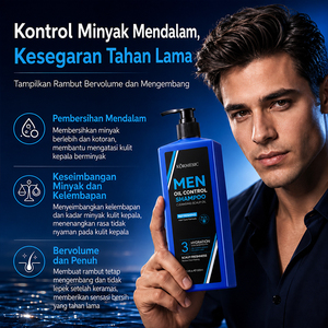 KORMESIC Shampoing Homme Contrôle Sébum 500ml Certifié Bpom, Nettoyant et Soin, Renforce et Répare les Cheveux, Halal Naturel, Vente en Gros - Product Image 3