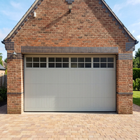 Porte de garage sectionnelle en aluminium sur mesure 8x7 avec fenêtres en verre noir automatique pour maison résidentielle