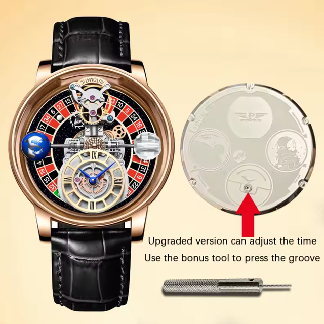 PINDU 5015 DESIGN Men Watches Top Brands Luxury Celestial Series Roulette Creative Watch Quartz Wristwatch Montre Homme
