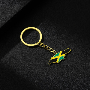 Venta al por mayor de diseño personalizado de metal recuerdos turísticos <span class=keywords><strong>Jamaica</strong></span> país Mapa bandera llavero - Product Image 4