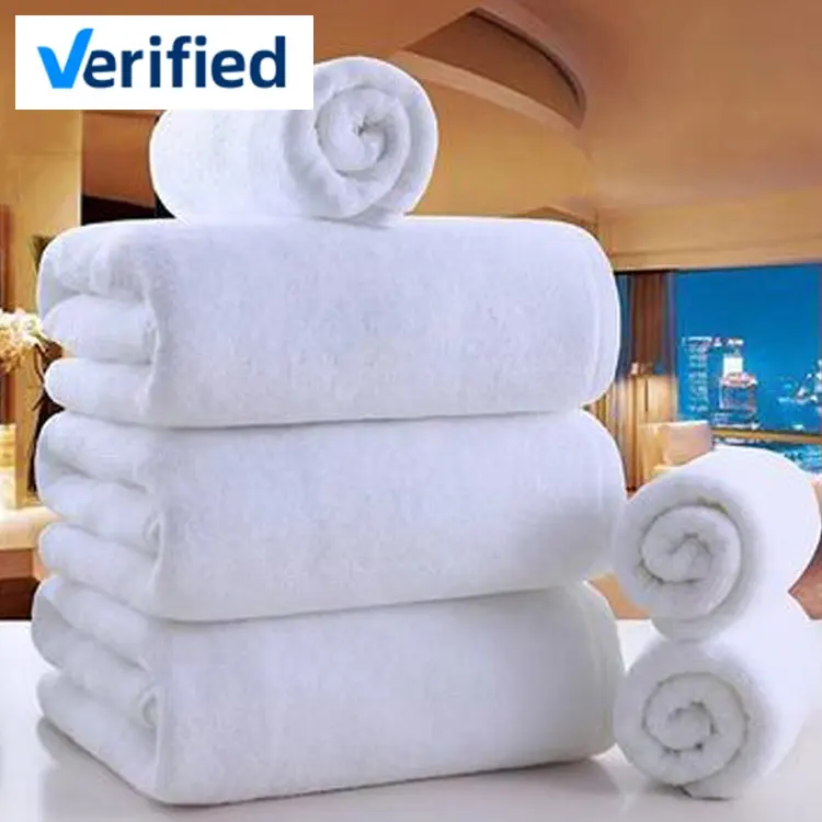 Hôtel 5 étoiles salle de bain de luxe logo personnalisé visage main bain blanc 100% coton serviettes d'hôtel