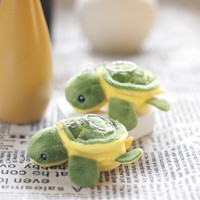 Populaire vert tortue en peluche porte-clés dessin animé belle Mini tortue Animal poupée porte-clés pour sac pendentif