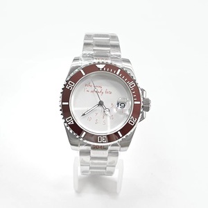 Who Cares I AM Already Late NH35 Caja de reloj 40mm Movimiento mecánico automático Dial Reloj de pulsera de zafiro impermeable - Product Image 4