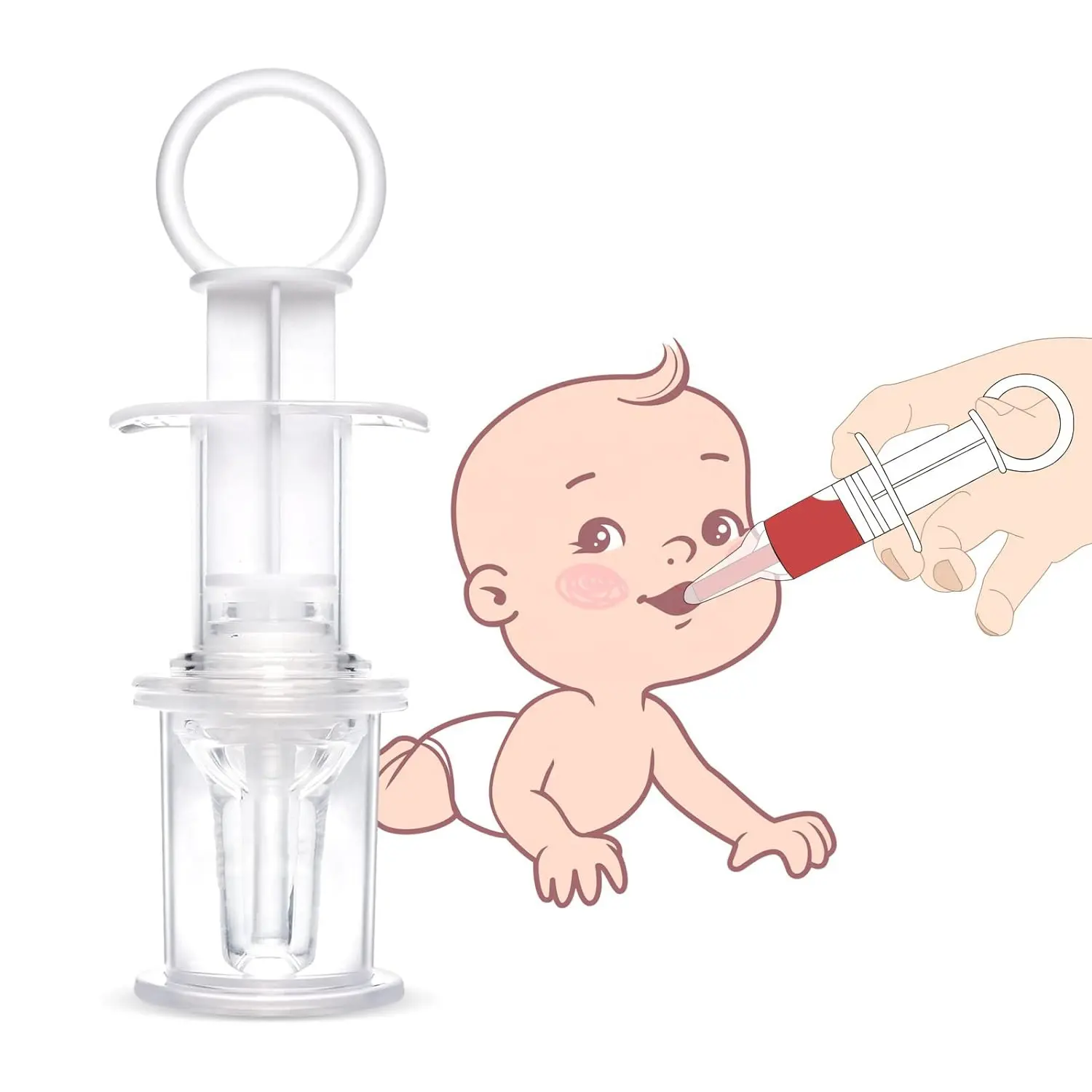 Custom Logo Baby Pacifier Syringe Medicine Dispenser Feeder with Carry Case