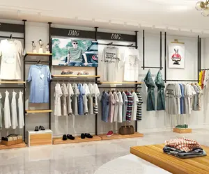 Toko butik Modern furnitur butik pakaian rak butik desain Interior toko ide tampilan perlengkapan toko