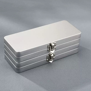 Boîte à crayons vide rectangulaire <span class=keywords><strong>en</strong></span> métal avec couvercle à charnière pour cartes artisanales Boîte de rangement pour aquarelle vente <span class=keywords><strong>en</strong></span> gros - Product Image 6