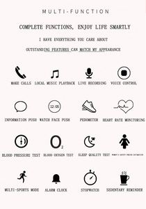 Montre-bracelet élégante Z73 pour femmes Sport Santé Montre intelligente Moniteur de sommeil Fitness Tracker Bracelet Smartwatch pour femmes filles - Product Image 6