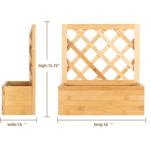 カスタムダイヤモンドトレリス野菜フラワーハーブ植物ベッド高架木製ボックススタンドガーデンプランターレイズドボックス - Product Image 6