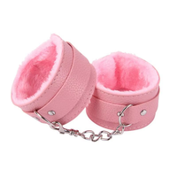 Menottes en nylon Bdsmtoys avec doublure en peluche douce, boucle métallique réglable pour jeux de couple en chambre, menottes en cuir PU et peluche