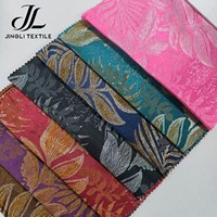 Tissu de rideau en polyester jacquard à motif feuille, tissage double face, tombé doux pour la vente en gros de textiles de maison