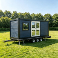 Appartement studio préfabriqué en conteneur maritime, petite maison portable avec lit sur roulettes
