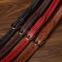 Ceinture en cuir véritable pleine fleur pour femme, style vintage, épaisse, tendance, avec boucle en cuivre cousue main, en cuir de vachette, pour jeans décontractés