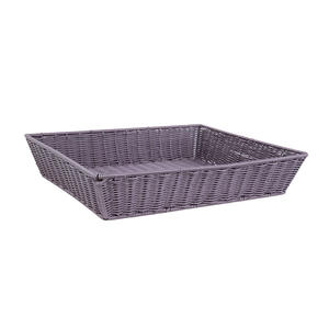 Panier de rangement rectangulaire en rotin tressé imitation fait main, écologique, pour fruits, légumes et usages divers - Product Image 4