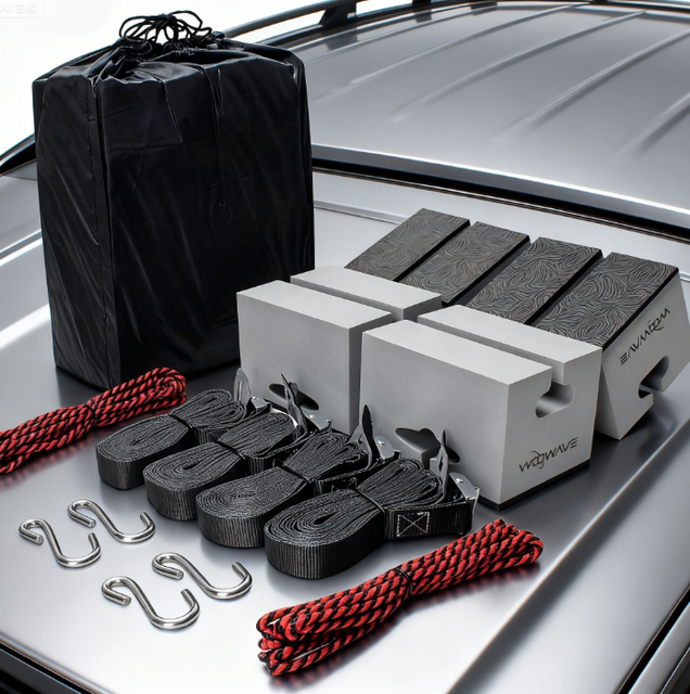 Universal EVA Roof Rack Pads Kit with Straps & Hooks, Ideal for Kayak/Surfboard/SUP/Canoe Transportation