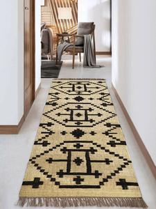 Alfombra de yute de lana Kilim geométrica rústica moderna de primera calidad, alfombra tejida a mano para sala de Estar, comedor, decoración de oficina, duradera para alfombras y juegos - Product Image 2