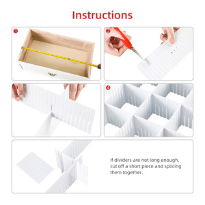 <b>Plastic</b> Storage <b>Drawer</b> Divider 5Cm High 8Mm Thick White Rectangular Standing Type <b>Organizers</b> For Office Use - Product Image 4