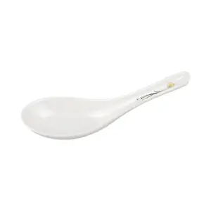 Chinese Eco-Friendly White Melamine Soup Spoons 20g Ramen Spoons for Home Restaurant and Kitchen Bulk Plastic Packed