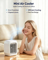 Ventilateur portable tendance, mini climatiseur à humidification avec réservoir d'eau, lumière d'ambiance colorée pour activités de plein air