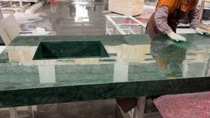 Thiết kế hiện đại màu xanh đậm đá cẩm thạch tự nhiên và đá Granite bếp đảo Bàn đánh bóng bề mặt đá cẩm thạch - Product Image 5