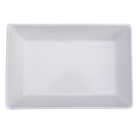 Ensemble de vaisselle de buffet en mélamine blanche personnalisable plateau rectangulaire assiette carrée pour la vaisselle de présentation d'aliments marinés cuits