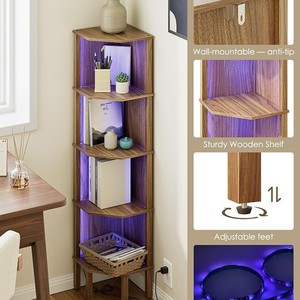 Estante de almacenamiento de madera para uso doméstico, de pie, para organizar artículos diversos, organizar libros y exhibirlos. - Product Image 2