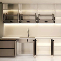 BAINENG Diseño Gratuito en 48 Horas Muebles de Gabinetes de Cocina Modernos de Acero Inoxidable Gabinete de Cocina Personalizado Gabinete de Cocina 3D