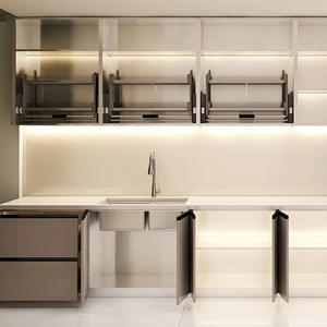 خزائن مطبخ حديثة من الفولاذ المقاوم للصدأ من BAINENG مع تصميم مجاني لمدة 48 ساعة، أثاث مطبخ مخصص، خزائن مطبخ ثلاثية الأبعاد - Product Image 4