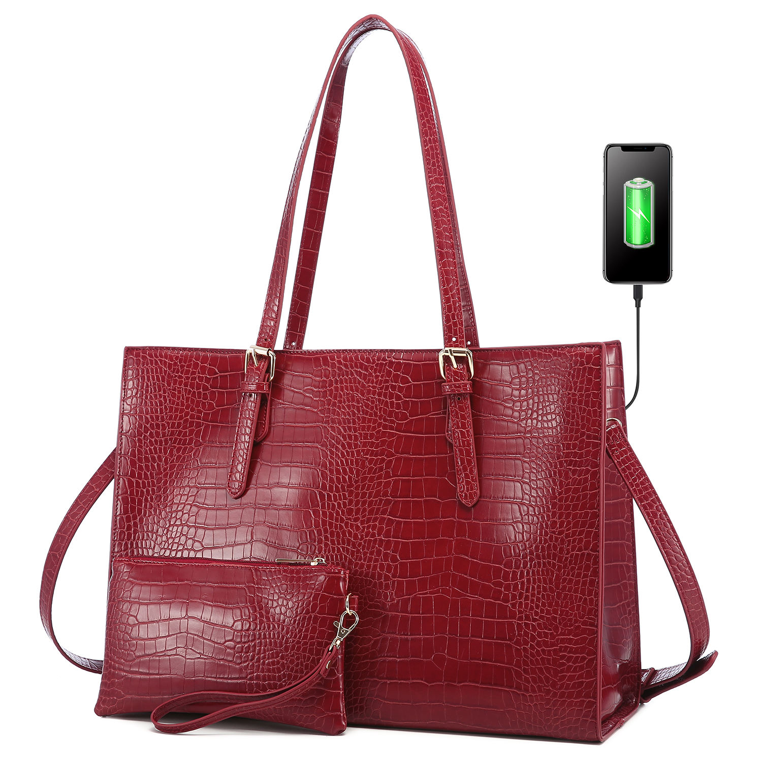 Wine red (crocodile pattern)