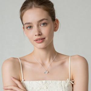 Collier pendentif queue de poisson en argent, chaîne de bijoux avec breloque perle pour femme, cadeau - Product Image 2