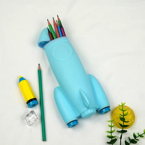 로켓 모양 실리콘 문구 가방 - 새로운 귀여운 창의적인 선물 학생 필통 학교 용품 - Product Image 5