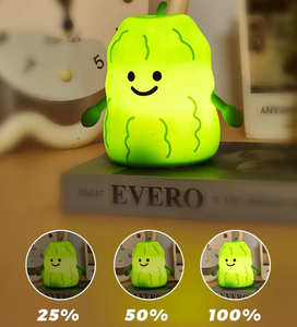 Custom Bitter Melon Silicone Night <b>Light</b> USB Rechargeable <b>LED</b> Lamp <b>Touch</b> Control Dimmable Warmer White <b>Light</b> for Kids Bedroom - Product Image 3