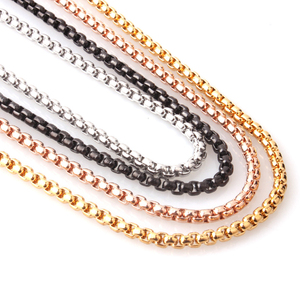 Collier chaîne en <span class=keywords><strong>acier</strong></span> <span class=keywords><strong>inoxydable</strong></span> 316L plaqué PVD or 18 carats argent pendentif Hiphop collier noir pour hommes <span class=keywords><strong>bijoux</strong></span> - Product Image 1