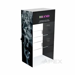 APEX Factory Outlet 3 Tiers Black Acrylic Brand Display Stand With Lock