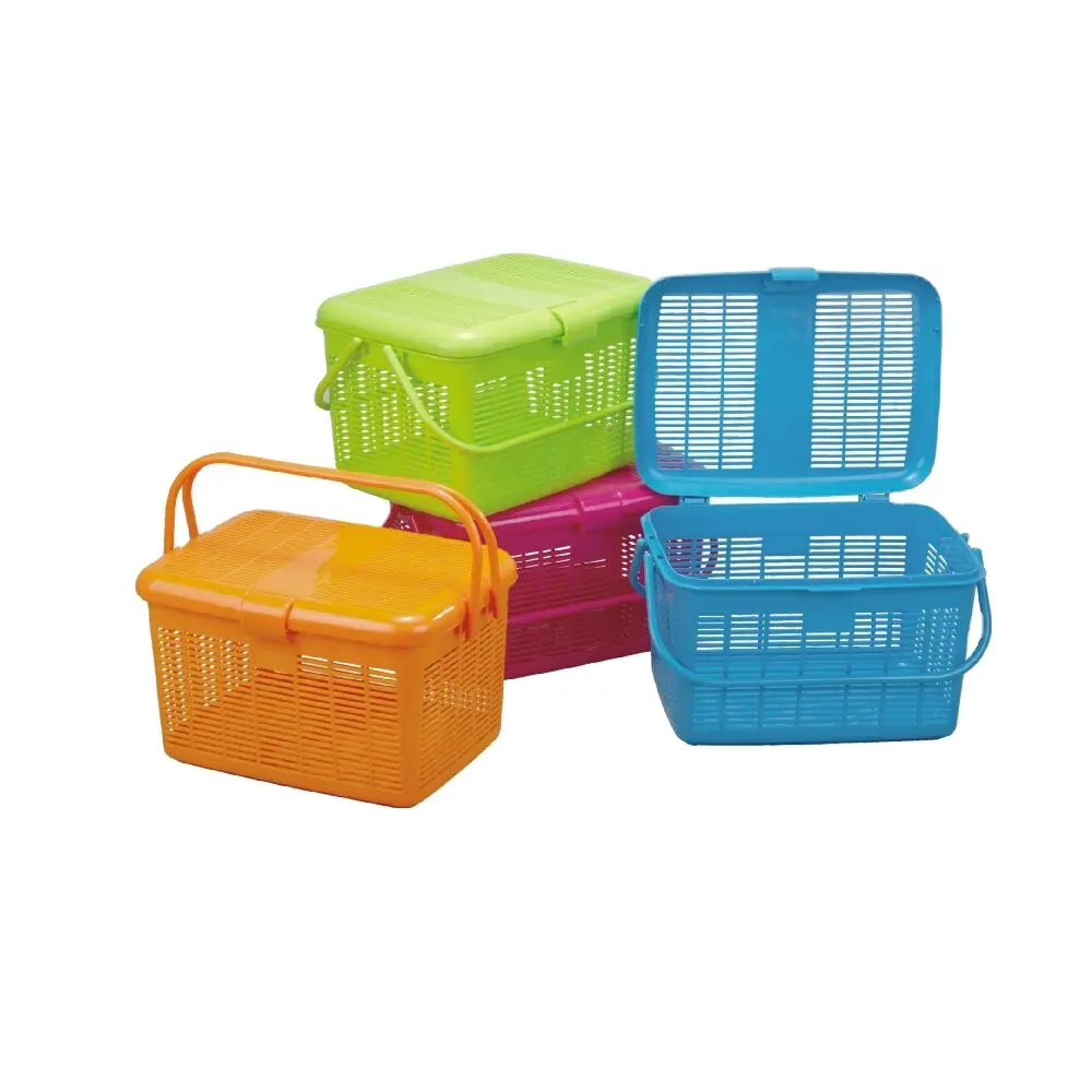 supermarket plastic shopping basket with lid pet basket with lid