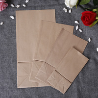 Sac d'emballage sos brun, sans poignée, en papier kraft, à emporter, vente en gros, 50 unités