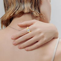 Bijoux fins, bague de fiançailles en argent sterling avec motif en filigrane de papillon, 2 carats de moissanite pour femmes