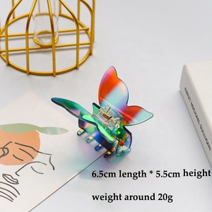 MIO venta al por mayor Gran pelo brillante cangrejo mariposa onda acrílico pinzas para el pelo brillo geométrico para mujer señora pelo grueso - Product Image 5