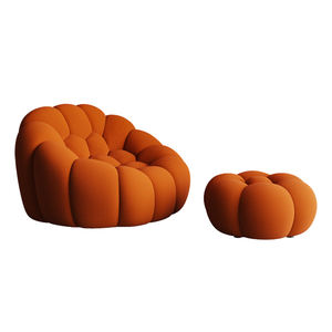 Canapé à une place de style Chesterfield en tissu, design minimaliste moderne de luxe, rembourrage en tissu, par Roche Boboies - Product Image 3