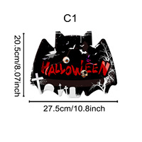 Assiettes jetables d'Halloween en forme de cercueil, chauve-souris, fantôme, squelette – Plateaux étanches, résistants à l'huile, biodégradables pour fêtes