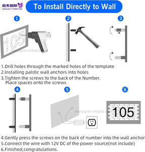 Insegna Personalizzata con Numero Civico Retroilluminato a LED con Trasformatore per Negozi, Edifici, Numeri Civici Illuminati <span class=keywords><strong>da</strong></span> Parete, Decorazione Casa - Product Image 6