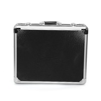 Boîte à outils/coffret à instruments rectangulaire multifonctionnel de type K en alliage d'aluminium avec doublure en velours noir, grand modèle à cadre gris