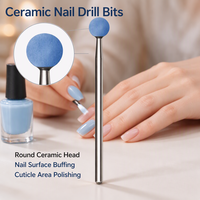 Fraise à ongles en céramique haut de gamme, forme boule, pour manucure, nettoyage des cuticules et polissage de la surface des ongles