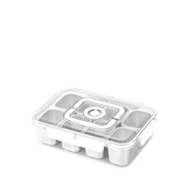 Boîte à goûter hermétique en acier inoxydable 304 sans BPA à 8 compartiments avec poignée, capacité 3-6L, boîte bento scellée pour l'extérieur