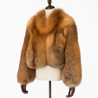Poncho pour femme en fourrure de renard doré pleine fourrure, col montant, court, coupe-vent, teint uni, col cheminée, véritable fourrure, pour l'hiver