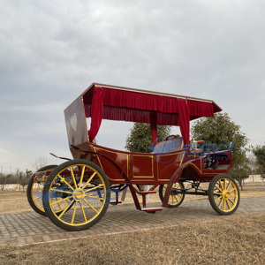 2026 Horse-drawn Sightseeing Carriage Dual Function Sightseeing Carriage Wedding Electric Red Heart Sightseeing Royal Carriage - Product Image 3