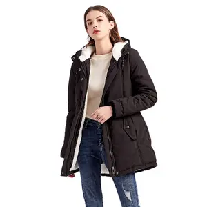 Groothandel Vrouwen Thicken Warm Winter Plus Size Jas Hood Parka Overjas Long Jacket