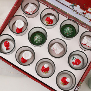 Creative Christmas Tree 12 Pieces Decoration Gift Set Christmas Paraffin Wax Scent <b>Candle</b> Set Glass Jar <b>Candles</b> - Product Image 3