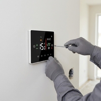 Termostato Inteligente con Pantalla Táctil y Wi-Fi para Calefacción por Suelo Radiante, Diseño Plegable, Sistemas de Caldera Hidrónica, Operación Android, 90V-240V, Color Negro